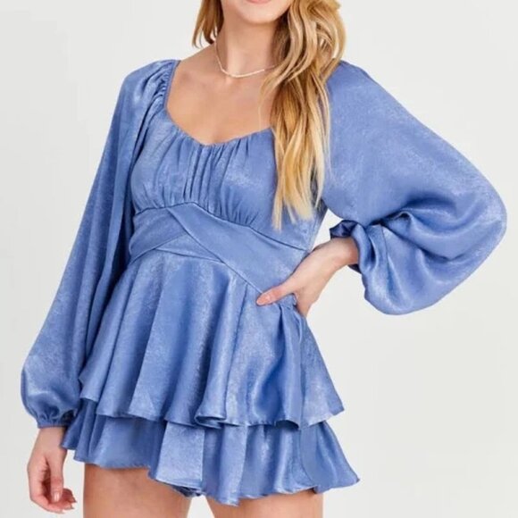 Altar’d State Vanissa Romper in Slate blue size S - Picture 9 of 9